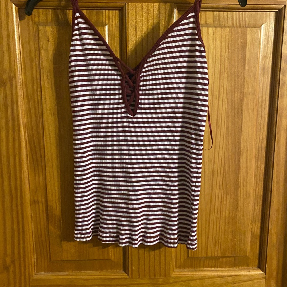 Burgandy stripped tank